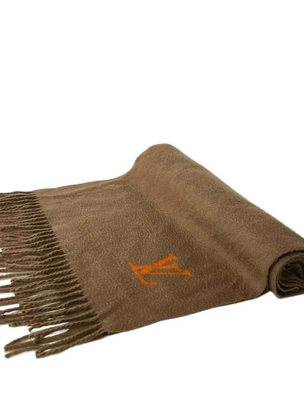 LOUIS VUITTON Light Brown Unconfirmed Scarf Cashmere